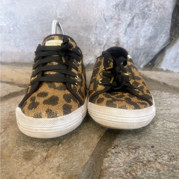 Keds x Kate Spade Gold Black Glitter Cheetah Leopard Shoes Sneakers Women’s 5 - Picture 3 of 6